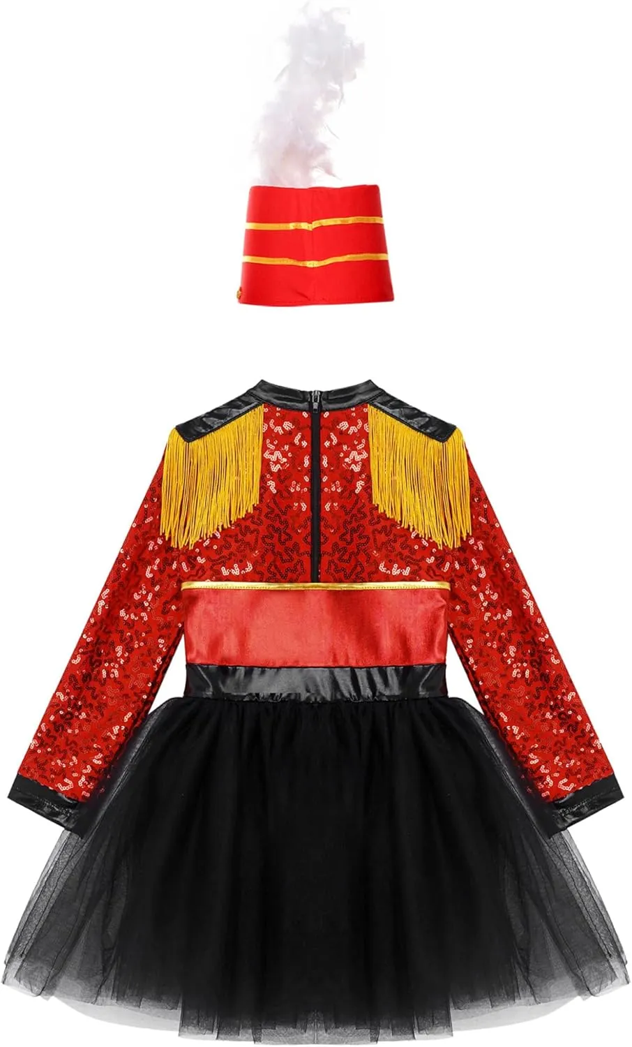 Children Dress Up Drum Halloween Majorette Outfits for Girls Marching Band Uniform and Toy Soldier Hat