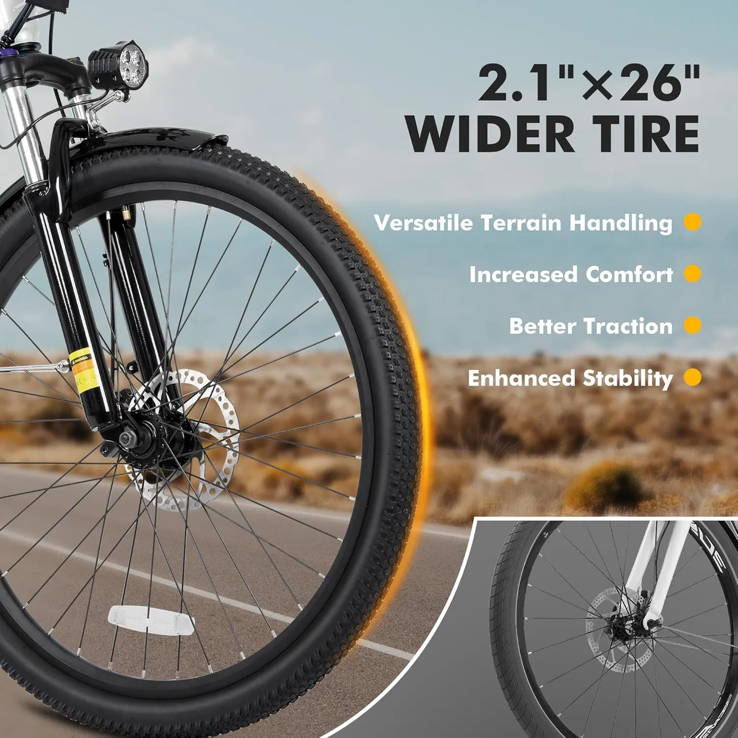 Cityone 2.0 Electric Bike for Adults,Up to 65Miles,28MPH,1200W Peak Motor 26" Ebike,499WH UL2849 Certified Battery Electric Commuter Bicycle with Front Suspension & 7-Speed Ebikes