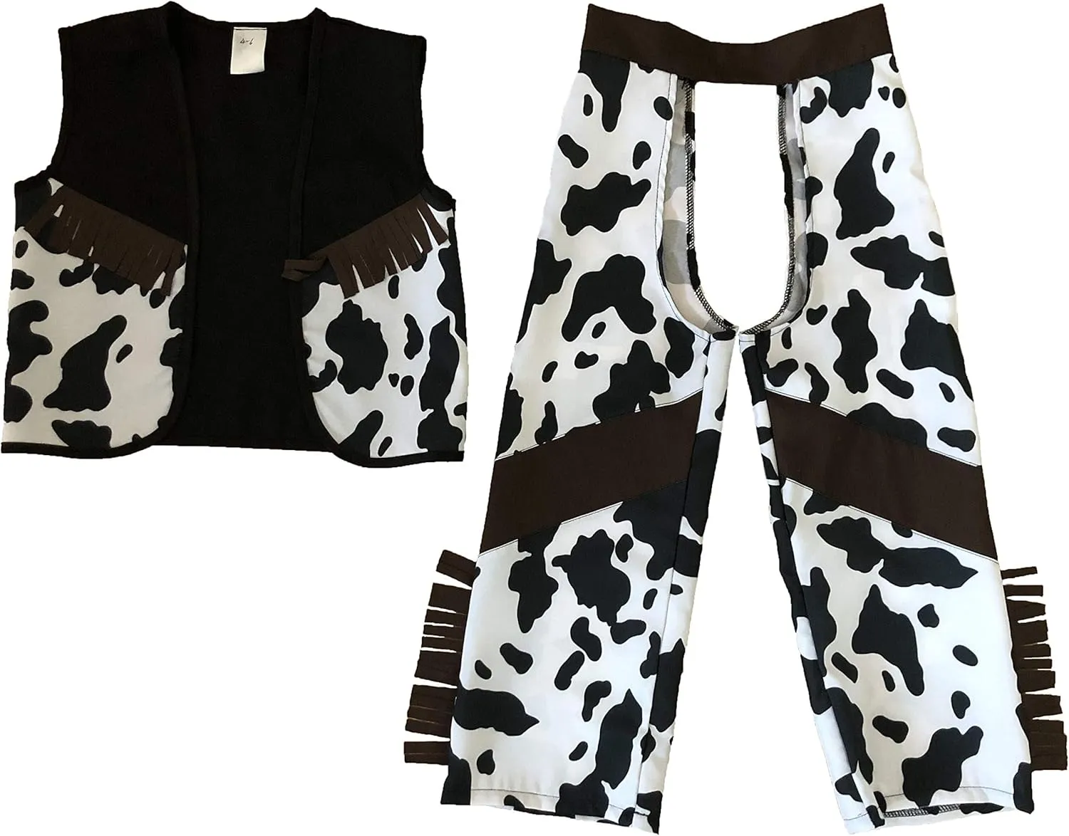 Classic Cowboy Chaps & Vest or Cowboy Chaps & Vest and Hat (Choose Style and Size)