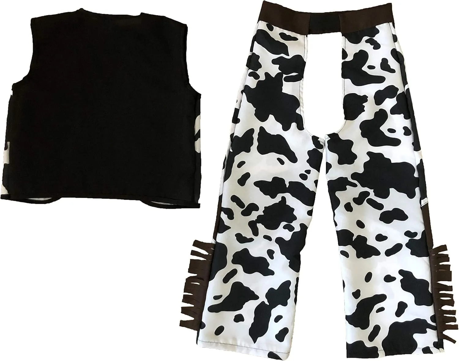 Classic Cowboy Chaps & Vest or Cowboy Chaps & Vest and Hat (Choose Style and Size)