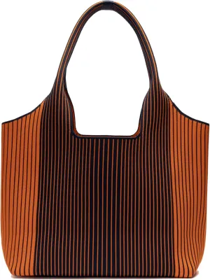 Classic Fashion Women's Striped Handbag, Knitted Bag, Large Capacity, Eco-friendly Materials