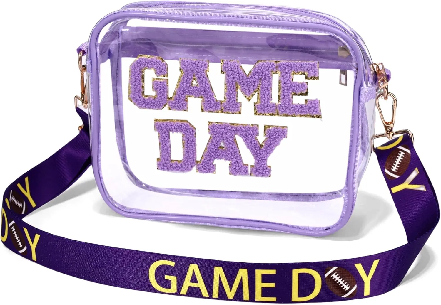 Clear Bag for Stadium Events,Game Day Clear Bag Stadium Approved Football Clear Crossbody Purse Bag for Sports