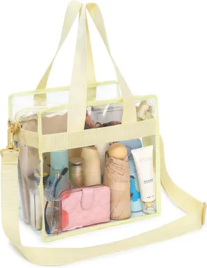 Clear Bag Stadium Approved, Clear Beach Lunch Bag Shoulder Tote Bag - Zipper Closure, Adjustable Strap, See-Through