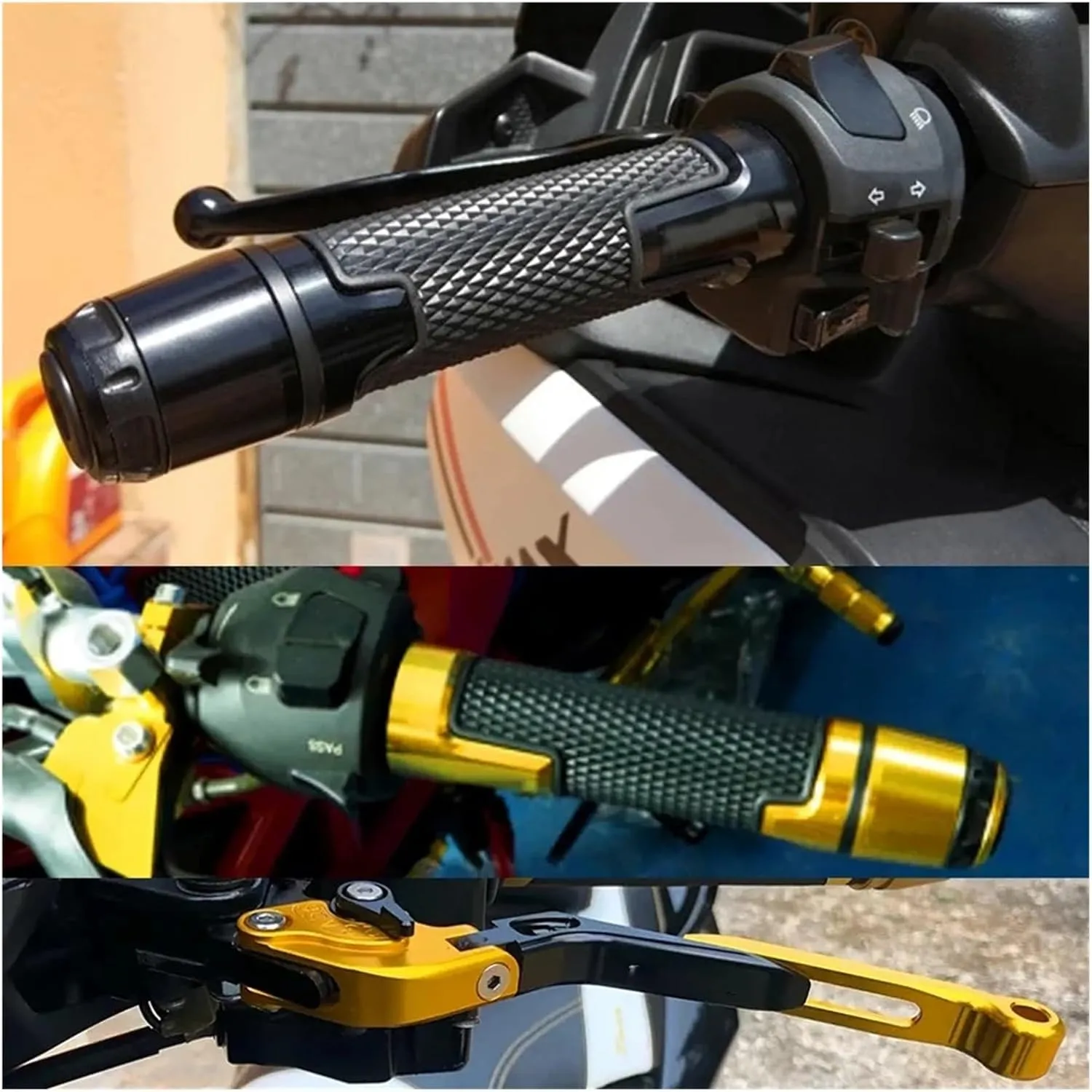 Clibrv Motorcycle Grips Adjustable Folding Clutch for Honda XR400 XR 400 1996-2004 2003 2002 2001 2000 1999 1998 Pit Dirt Bike Motorcycle Pivot Clutch Brake Levers Handle Grips(Silver)