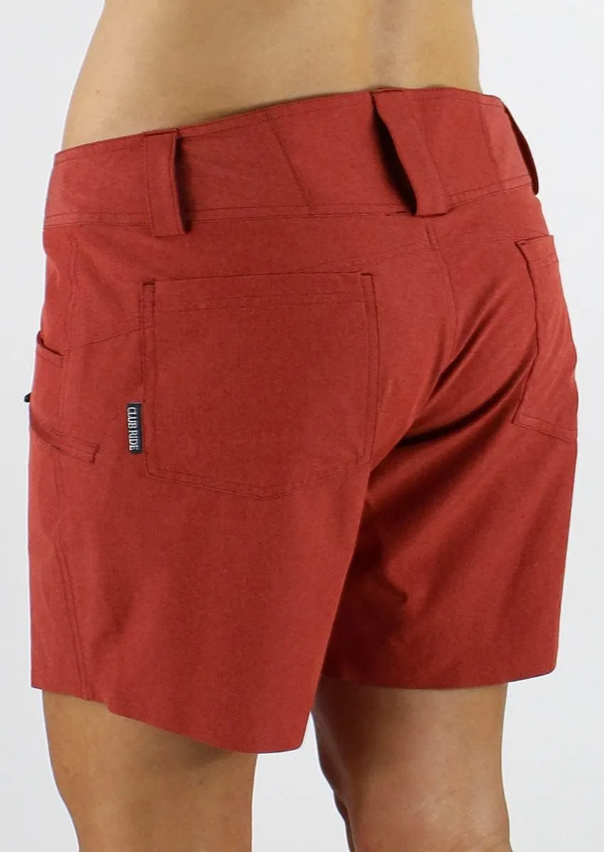 Club Ride Apparel Women's Eden Cycling Shorts with Level 2 Chamois - 7-Inch Biking Shorts with Removable Chamois Liner