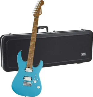 Clutch Charvel Pro-Mod DK24 HH 2PT Electric Guitar – Matte Blue Frost, Gator GC-Electric-A Deluxe ABS Molded Bundle