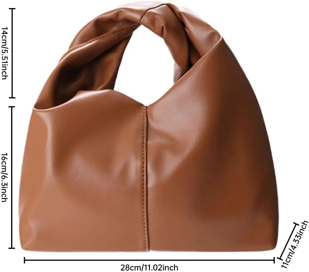 Clutch Purses for Women Cloud Bag Dumpling Bag Ruched Hobo Knotted Handbag Soft Pu Faux Leather Bag Y2k Purse Trendy