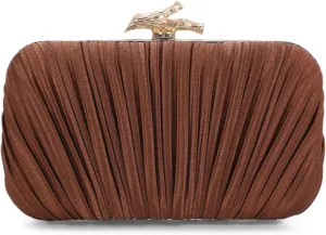 Clutch Purses for Women Evening Bag Pleated Clutch Bag with Chain for Wedding Party