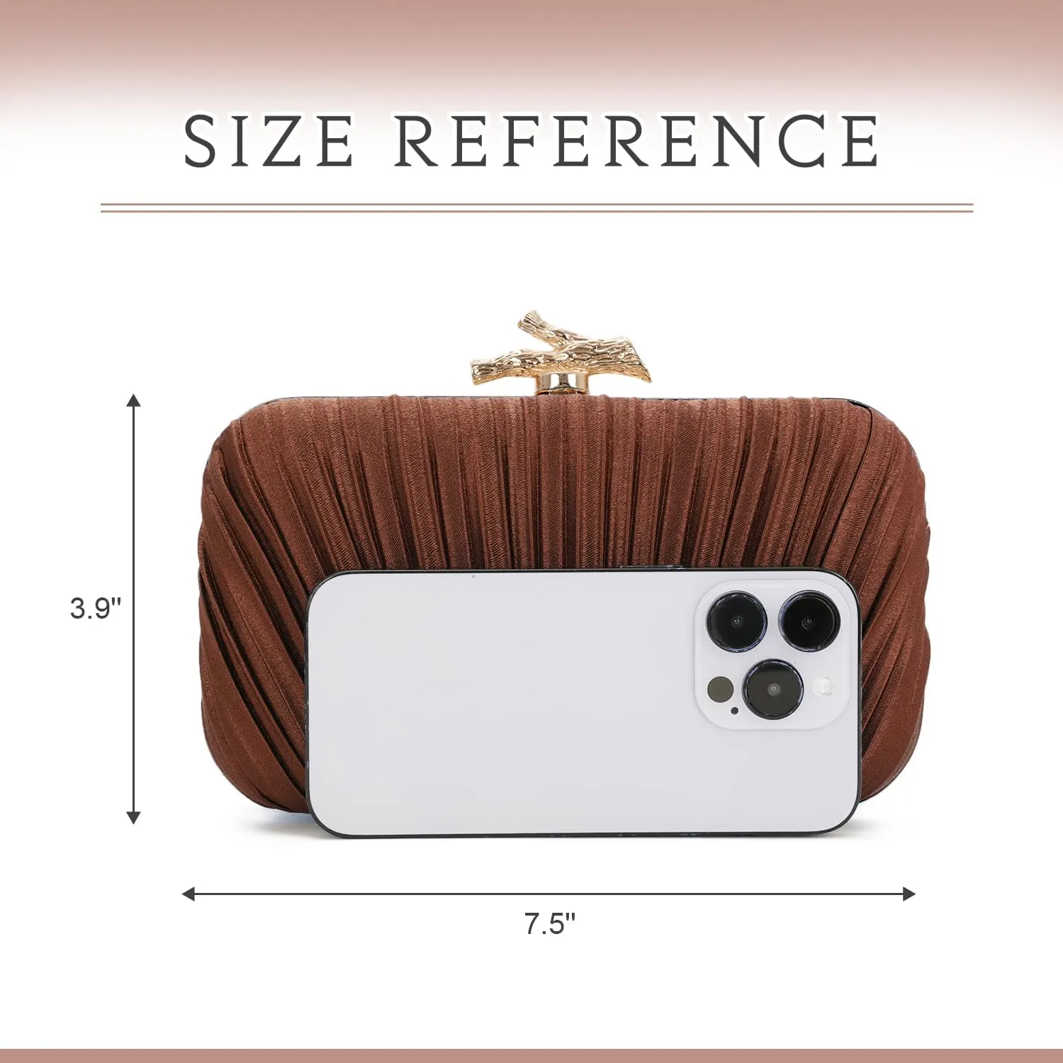 Clutch Purses for Women Evening Bag Pleated Clutch Bag with Chain for Wedding Party