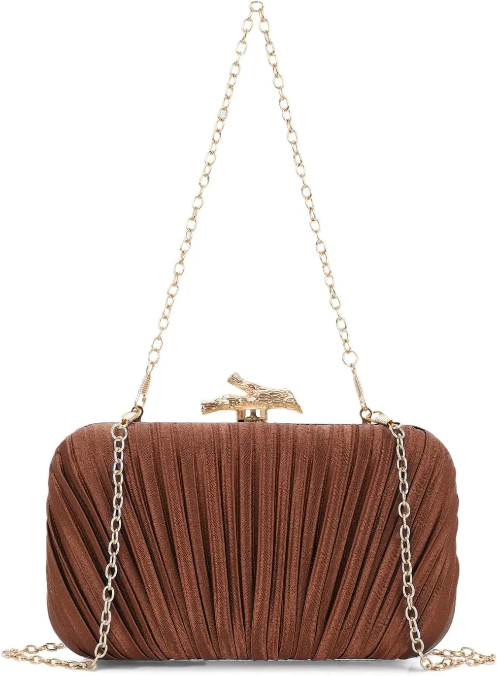 Clutch Purses for Women Evening Bag Pleated Clutch Bag with Chain for Wedding Party