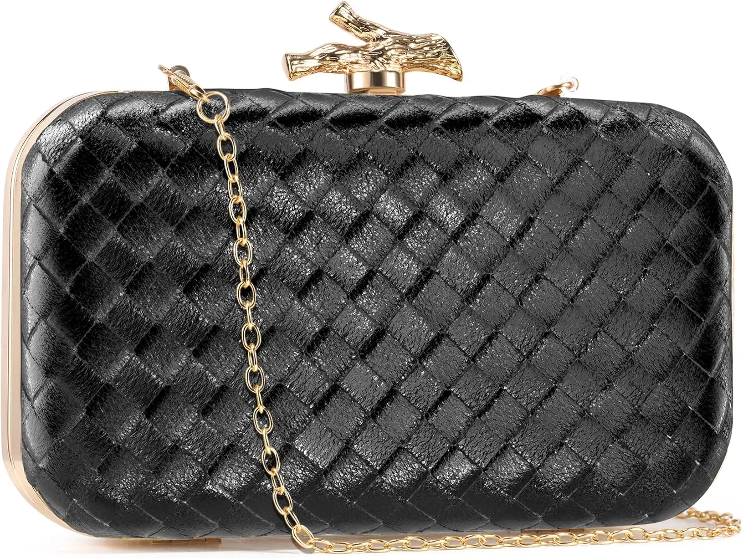 Clutch Purses for Women Evening/Wedding Chic Woven Bag Formal PU Leather Purse Designer Handbags for Women