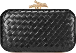 Clutch Purses for Women Evening/Wedding Chic Woven Bag Formal PU Leather Purse Designer Handbags for Women