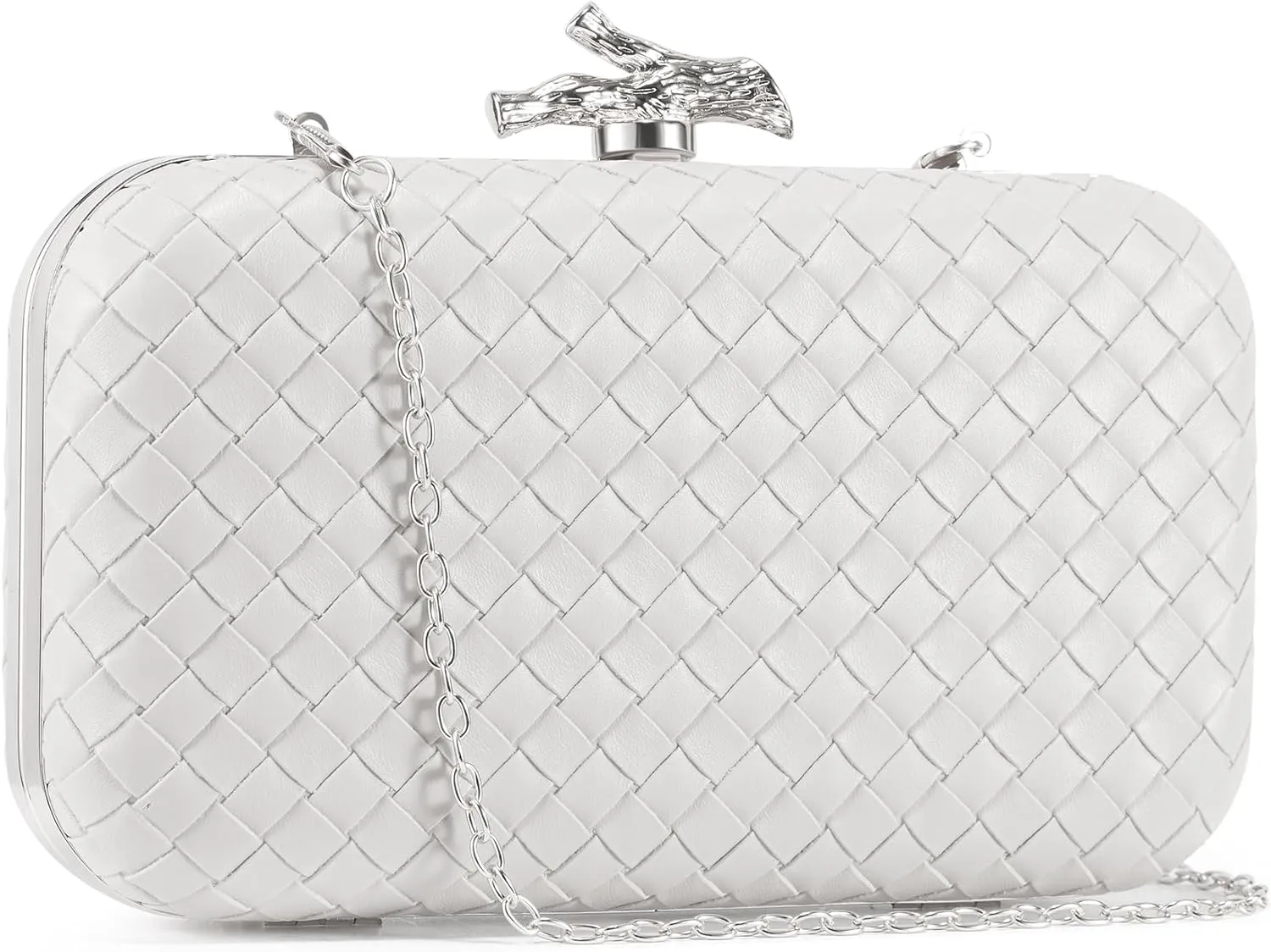Clutch Purses for Women Evening/Wedding Chic Woven Bag Formal PU Leather Purse Designer Handbags for Women