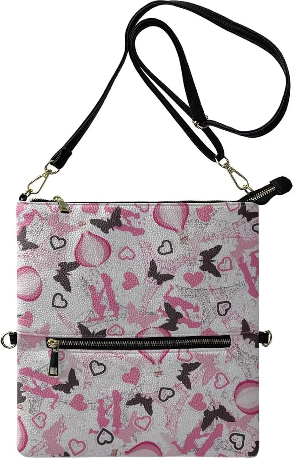 Clutch Purses for Women Leather Crossbody Shoulder Handbag with Removable Strap Waterproof Girls Party Bag