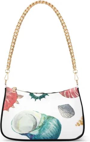 Clutch Purses for Women Trendy Chain Tote Bag Shoulder Handbags Conch Design Graduation Gifts for Her, Multi28