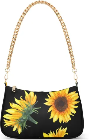 Clutch Purses for Women Trendy Chain Tote Bag Shoulder Handbags Sunflower Design Graduation Gifts for Her, Multi8
