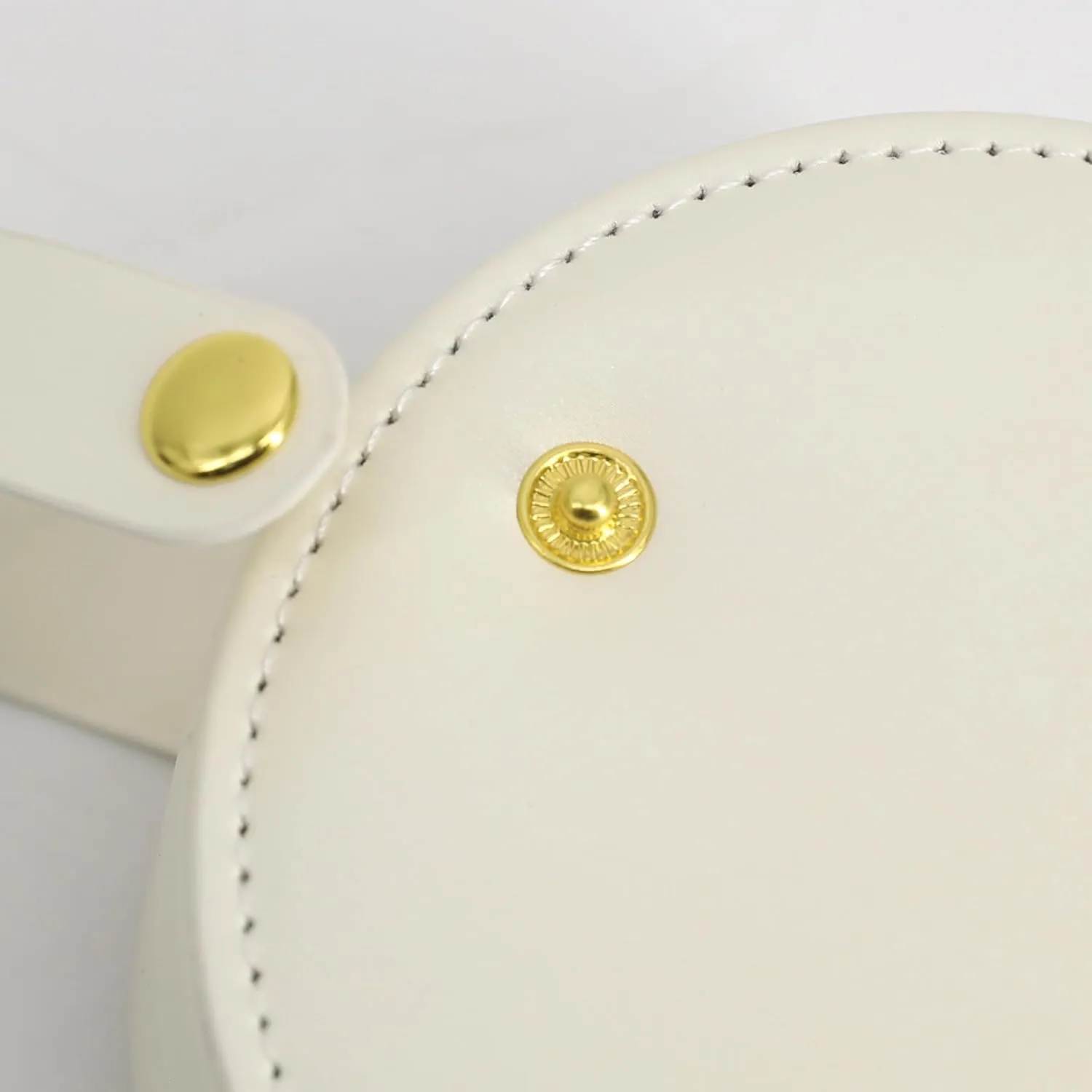 COLLECTIVE HOME - Travel Jewelry Case, Elegant Half-Moon Design with Gold Monogram, Detachable Handle, Personalized Accessory Organizer, Gift for Fashion-Forward Women and Teens (a)