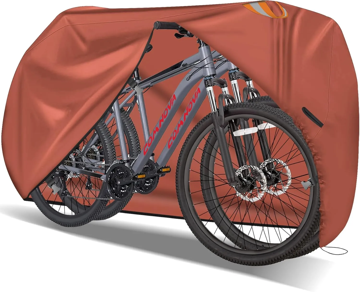 Comnova Bike Cover for 2 Bikes - Outdoor Bike Covers for Stationary 2 Bikes Waterproof & Heavy Duty, 600D Bicycle Covers for 2 eBike, Mountain Bike, Road Bike, Hybrid Bike, Beach Cruiser Bike Storage