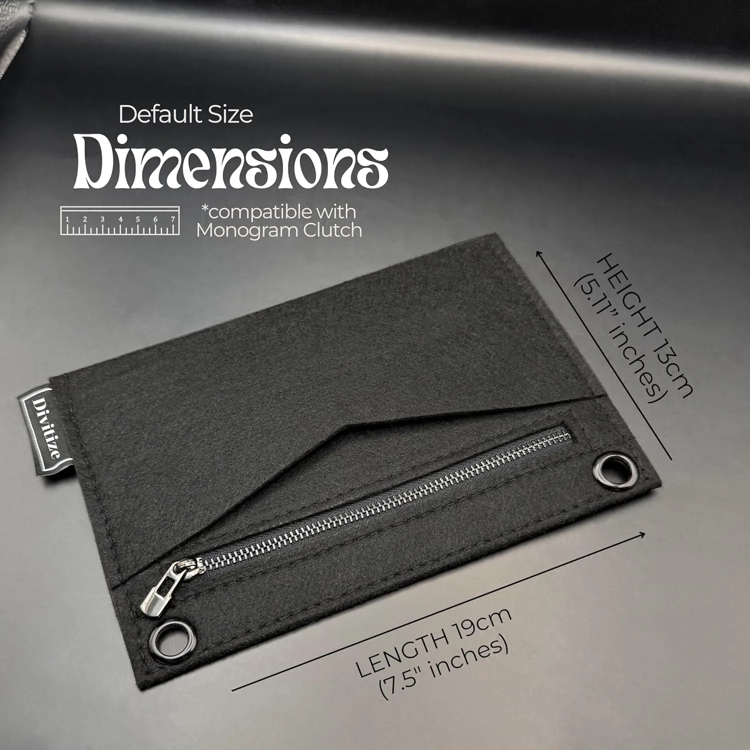 Conversion Kit compatible with Monogram Clutch, Insert with 120cm - 47" inches Matte Black Chain, Wristlet Insert Wallet on Chain (Eclipse Noir (Deep Black Insert   Black Chain))