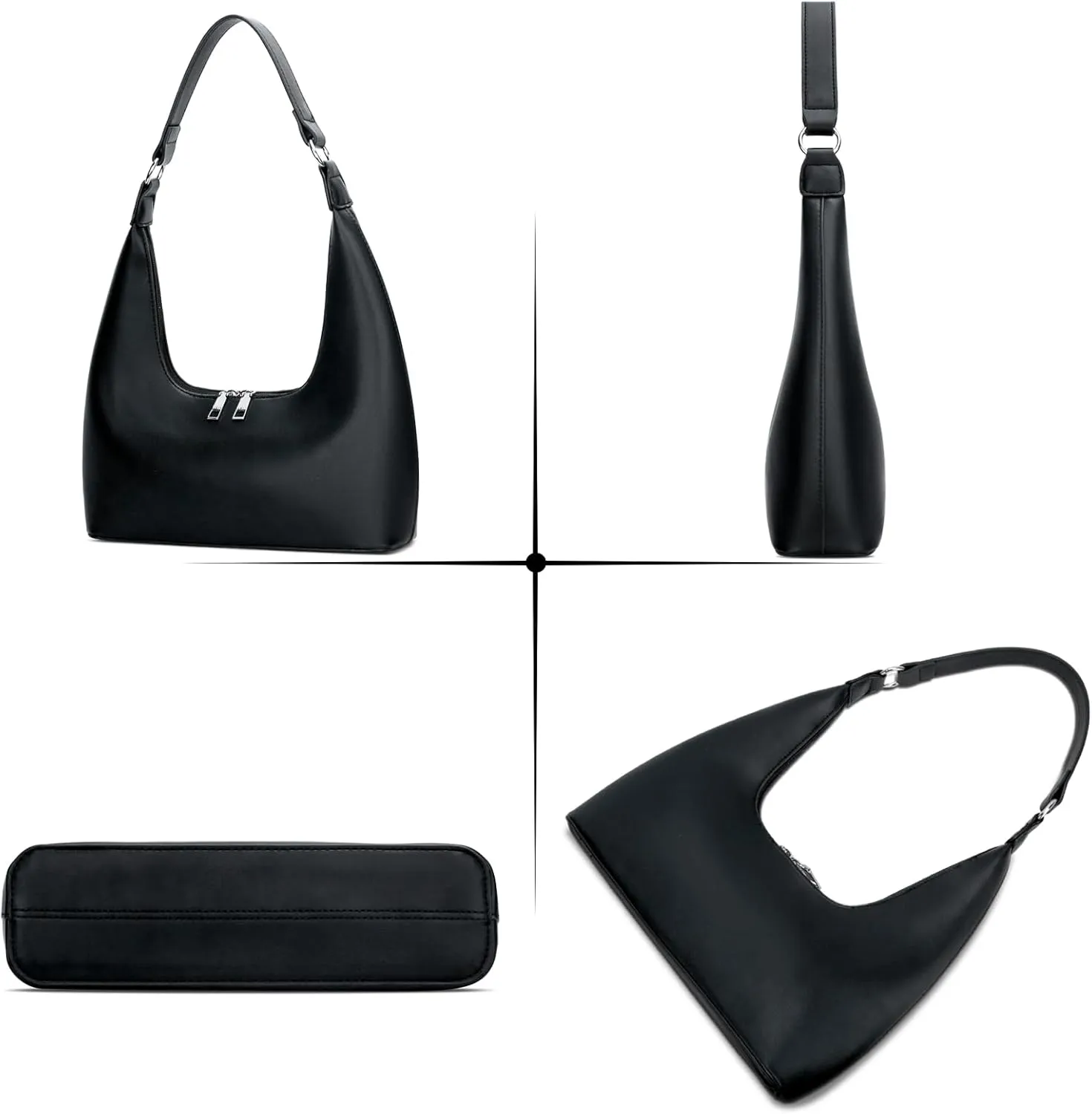 Convertible Hobo Clutch for Women, Underarm Purse with Removable Strap