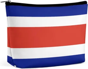 Costa Rica Flag Travel Friendly Makeup Bag Compact Waterproof Cosmetic Pouch Organizer for Women