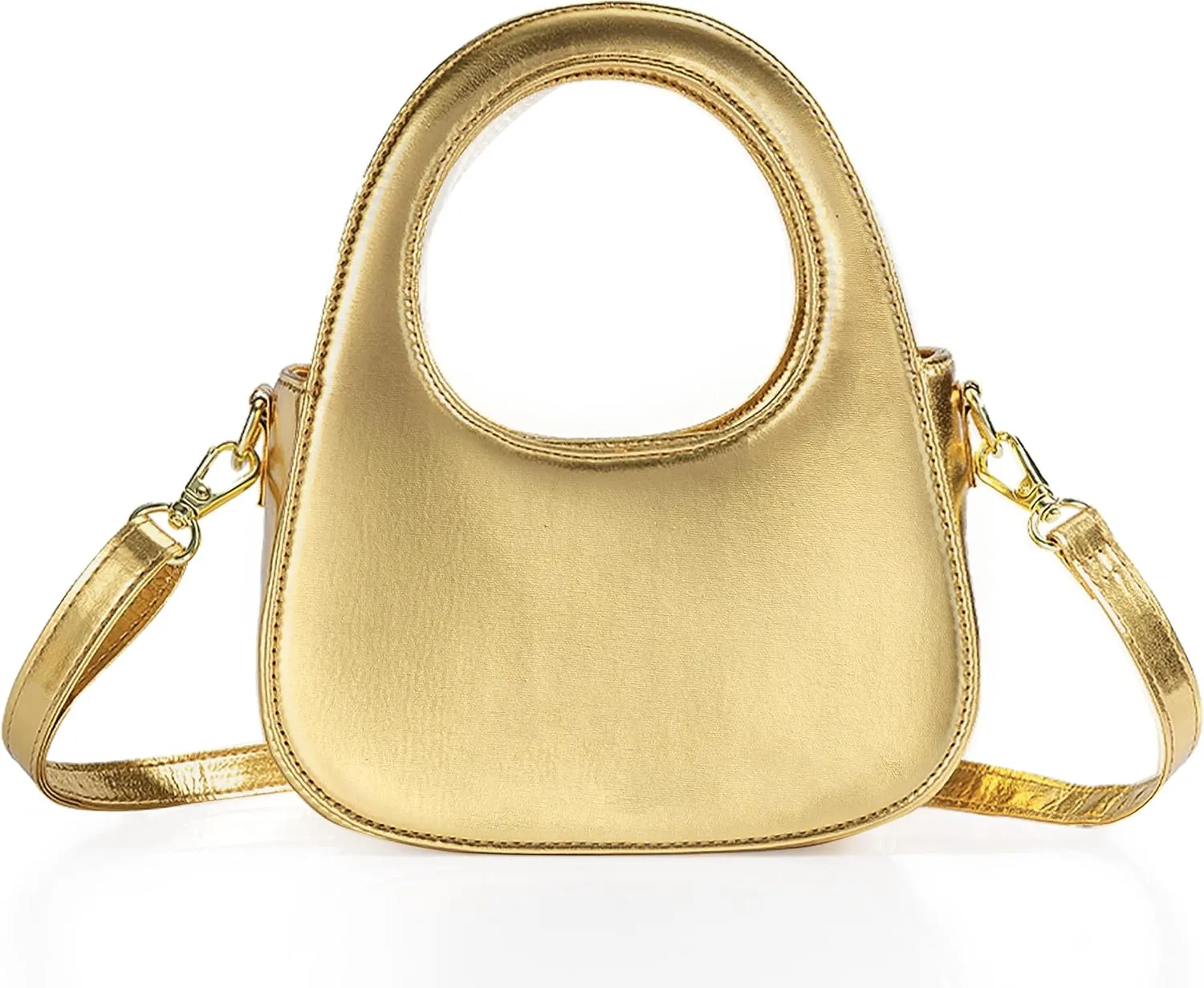 Coucoland Clutch Purses for Women - Cute Evening Bag Shiny Leather Top-handle Hobo Handbag for Wedding Cocktail Party
