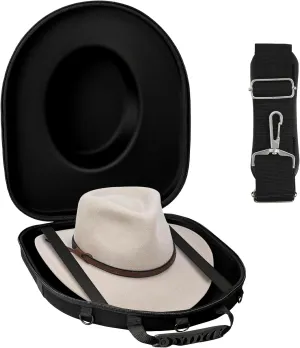 Cowboy Hat Travel Case, Travel Hat Case, Travel-Anti-Pressure Hat Storage Box with Carrying Handle, Shoulder & Luggage Straps, for Cowboy, Panama & Tweed Hats