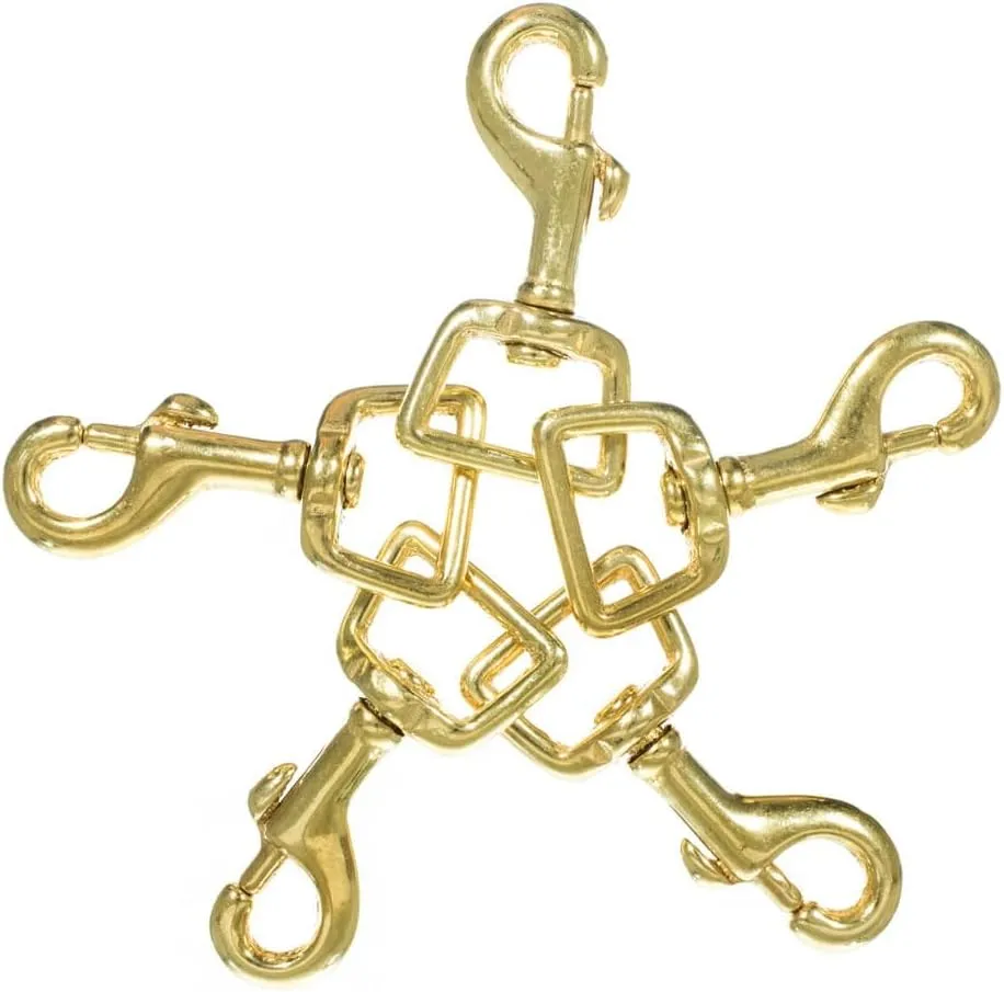 Craft County Brass Trigger Clip Swivel Snap Hooks – Packs of 2 – for Leathercrafts, Dog Leads, and Purses (3/4 Inch (Square))