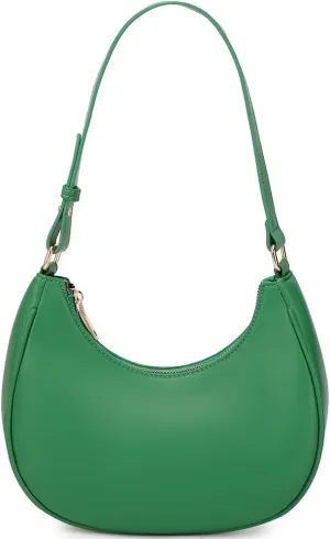 Crescent Shoulder Bags for Women Cute Hobo Tote Handbag Under the Arm Purses Mini Clutch Purse with Zipper Closure