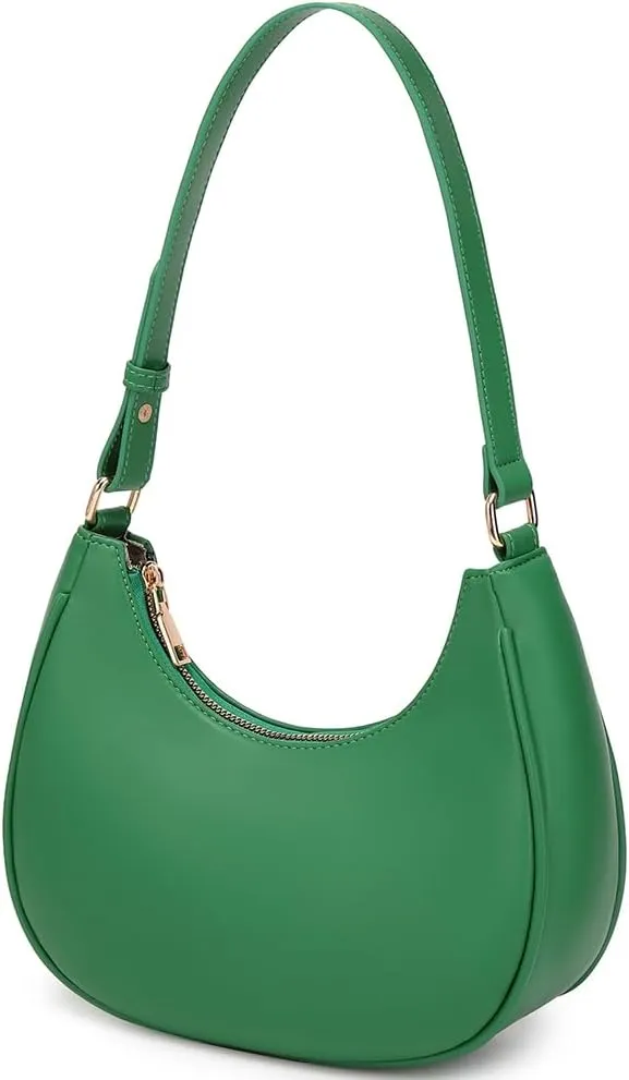 Crescent Shoulder Bags for Women Cute Hobo Tote Handbag Under the Arm Purses Mini Clutch Purse with Zipper Closure