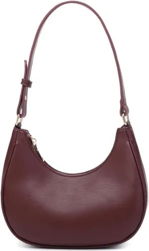Crescent Shoulder Bags for Women Cute Hobo Tote Handbag Under the Arm Purses Mini Clutch Purse with Zipper Closure