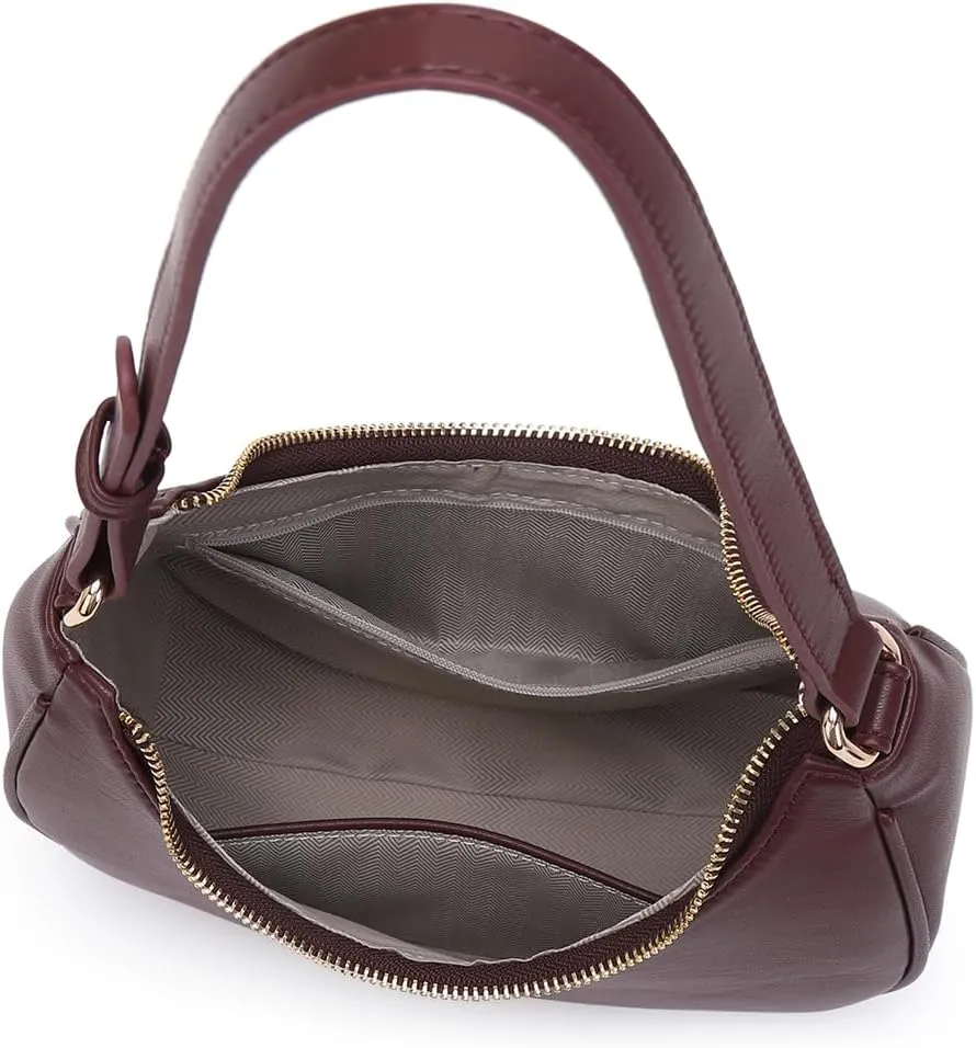Crescent Shoulder Bags for Women Cute Hobo Tote Handbag Under the Arm Purses Mini Clutch Purse with Zipper Closure