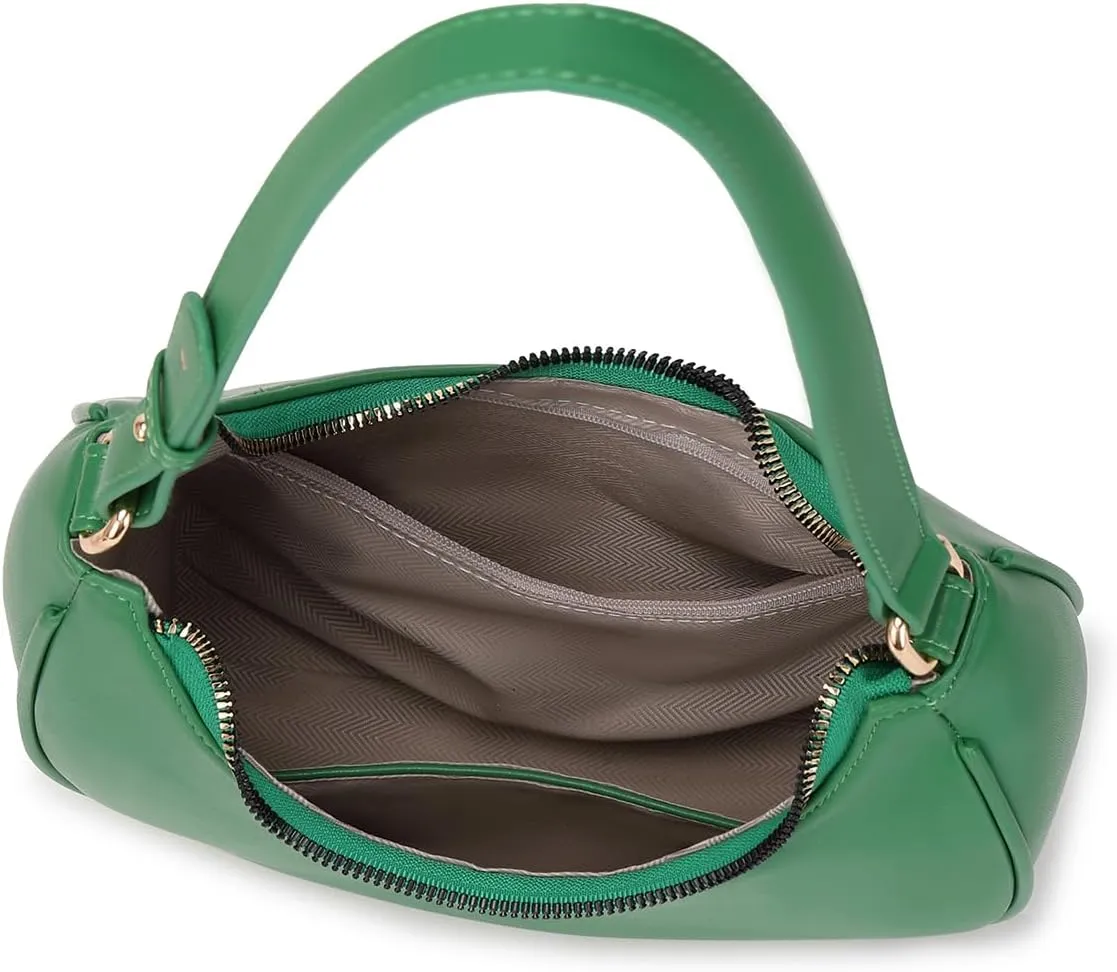 Crescent Shoulder Bags for Women Cute Hobo Tote Handbag Under the Arm Purses Mini Clutch Purse with Zipper Closure