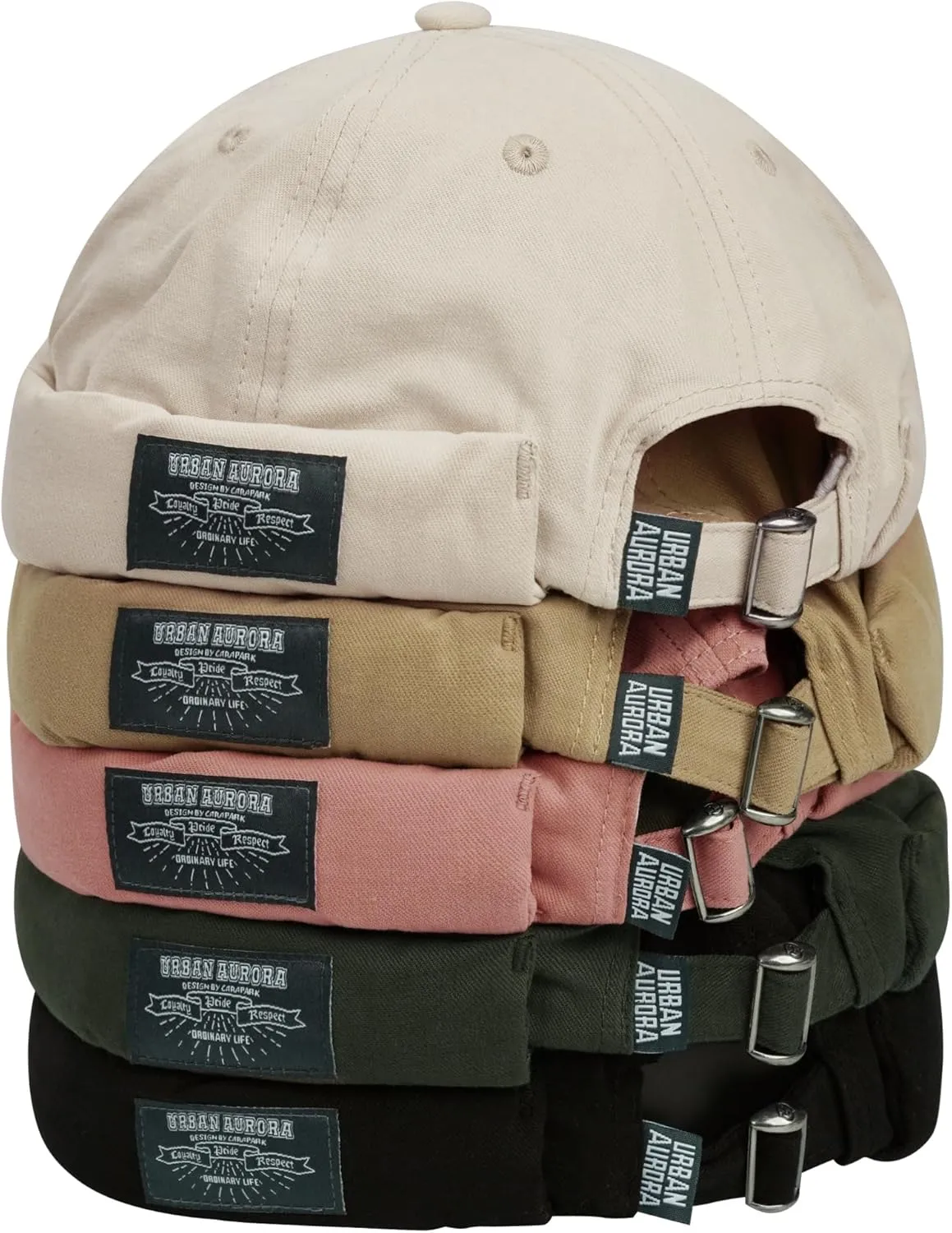 Croogo Brimless Docker Cap Unisex Rolled Cuff Harbour Hat Visor-Less Cap Cotton Beanie Landlord Hat Casual Sailor Skull Cap