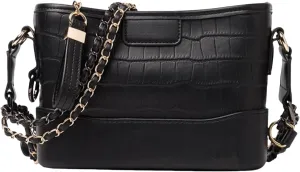 Crossbody Bag for Women, Crocodile Striped Large Capacity Leather Fabric Single Shoulder Crossbody Bag