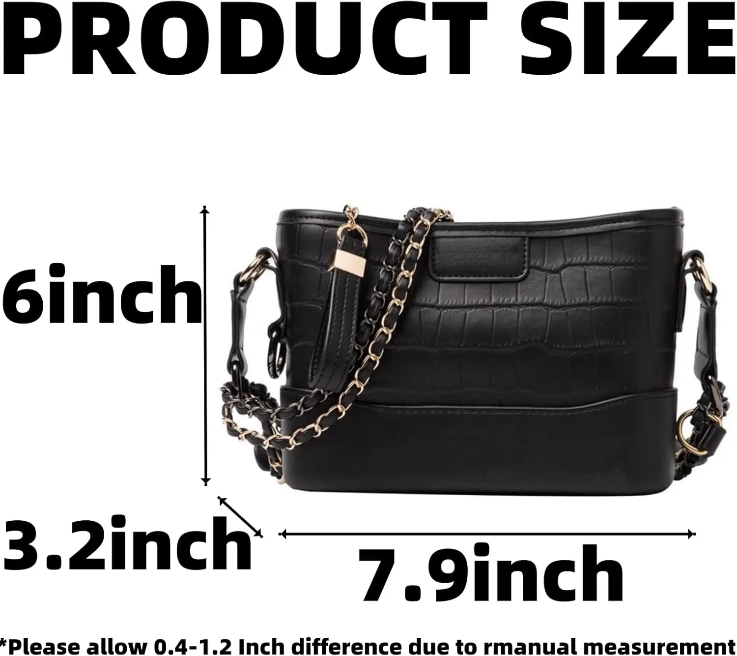 Crossbody Bag for Women, Crocodile Striped Large Capacity Leather Fabric Single Shoulder Crossbody Bag
