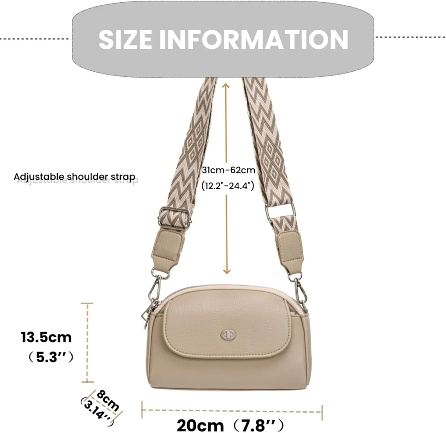 Crossbody Bags for Women, Vegan Leather Crossbody Purses with Wide Strap