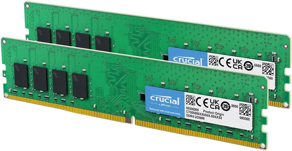 Crucial 16GB DDR4 RAM Kit (2x8GB), 2400MHz (PC4-19200) CL17 UDIMM 288-Pin Unbuffered Desktop Memory, Compatible with 13th Gen Intel Core and AMD Ryzen 7000 - CT2K8G4DFS824A