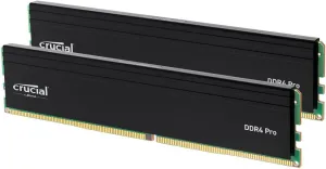 Crucial Pro 64GB DDR4 RAM Kit (2x32GB), 3200MHz (or 3000MHz or 2666MHz) Desktop Memory, Compatible with Intel and AMD Ryzen - CP2K32G4DFRA32A