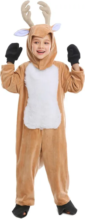 Cuteshower Kids Reindeer Pajama Animal Onesie Christmas Costume Children One Piece Outfit Halloween