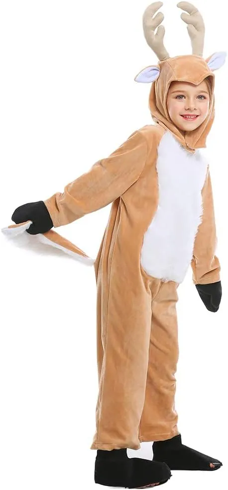 Cuteshower Kids Reindeer Pajama Animal Onesie Christmas Costume Children One Piece Outfit Halloween