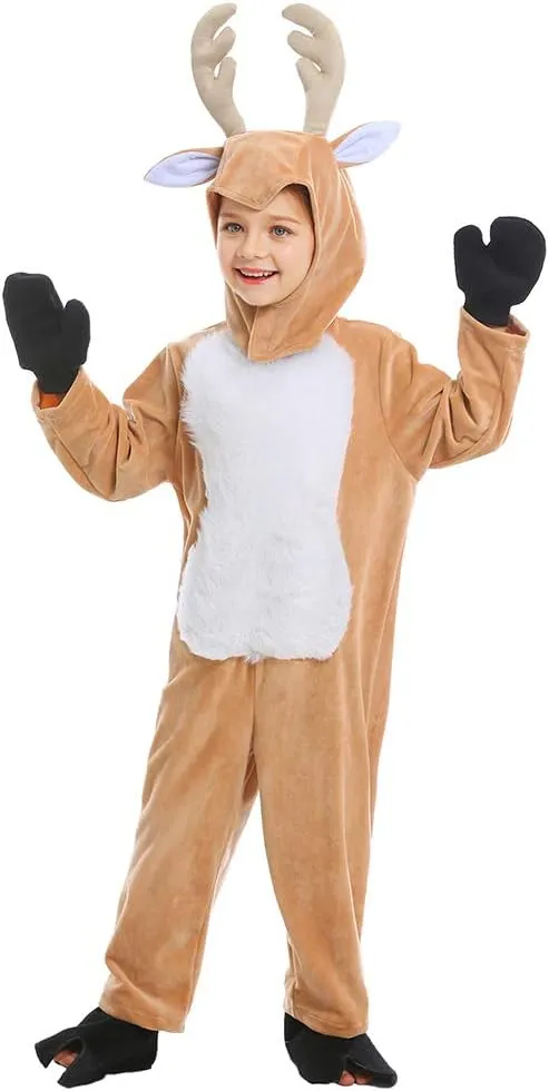 Cuteshower Kids Reindeer Pajama Animal Onesie Christmas Costume Children One Piece Outfit Halloween