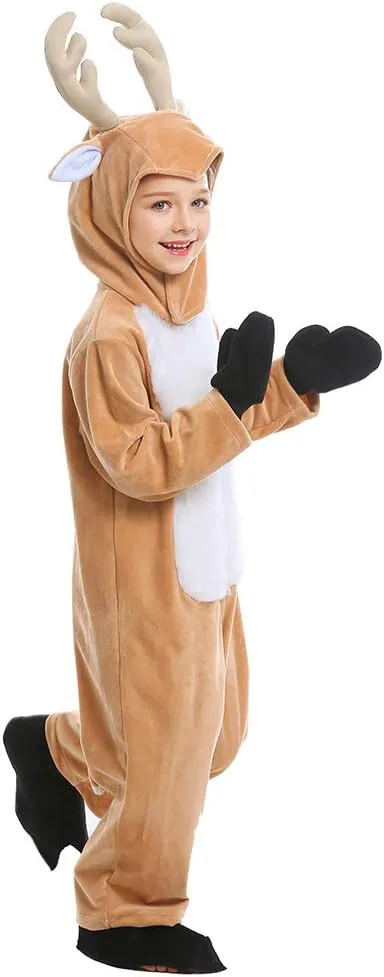 Cuteshower Kids Reindeer Pajama Animal Onesie Christmas Costume Children One Piece Outfit Halloween