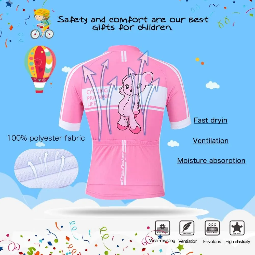 Cycling Jersey Kids,Short Sleeve Cartoon Road Mountain Bike Jersey Set/Top/Short