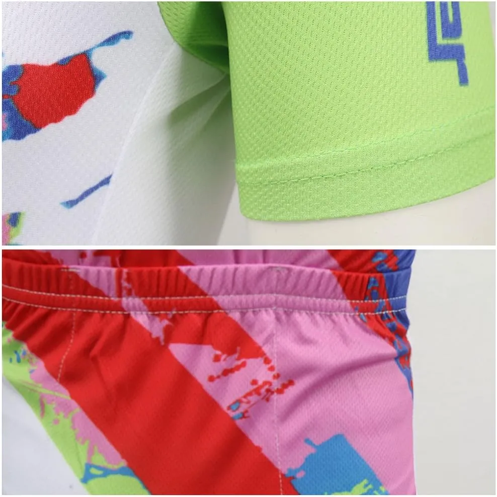 Cycling Jersey Kids,Short Sleeve Cartoon Road Mountain Bike Jersey Set/Top/Short