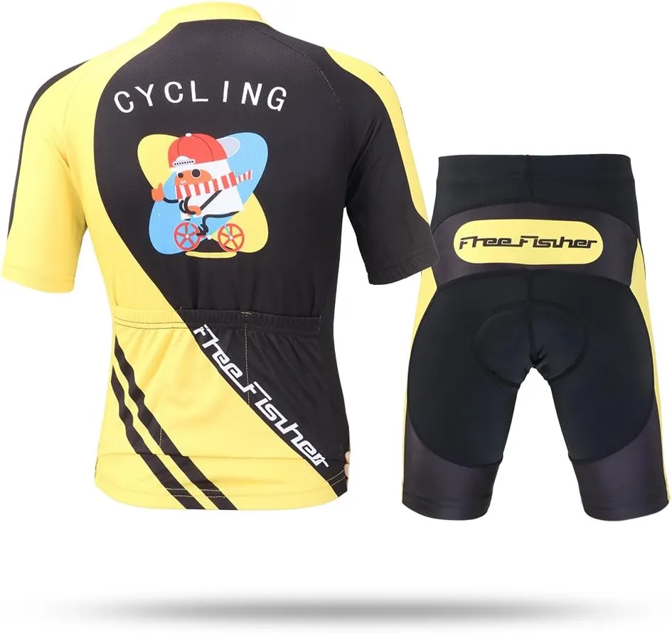 Cycling Jersey Kids,Short Sleeve Cartoon Road Mountain Bike Jersey Set/Top/Short