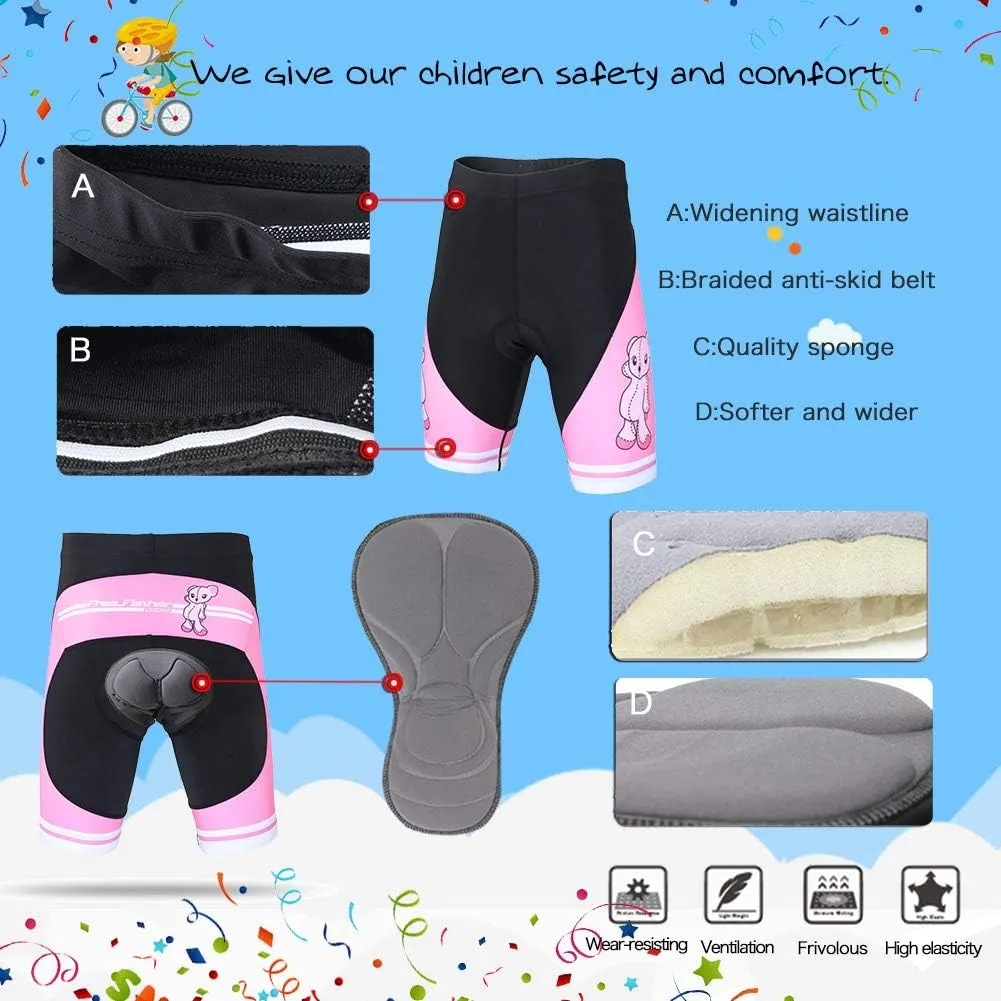 Cycling Jersey Kids,Short Sleeve Cartoon Road Mountain Bike Jersey Set/Top/Short