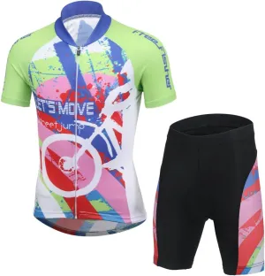 Cycling Jersey Kids,Short Sleeve Cartoon Road Mountain Bike Jersey Set/Top/Short
