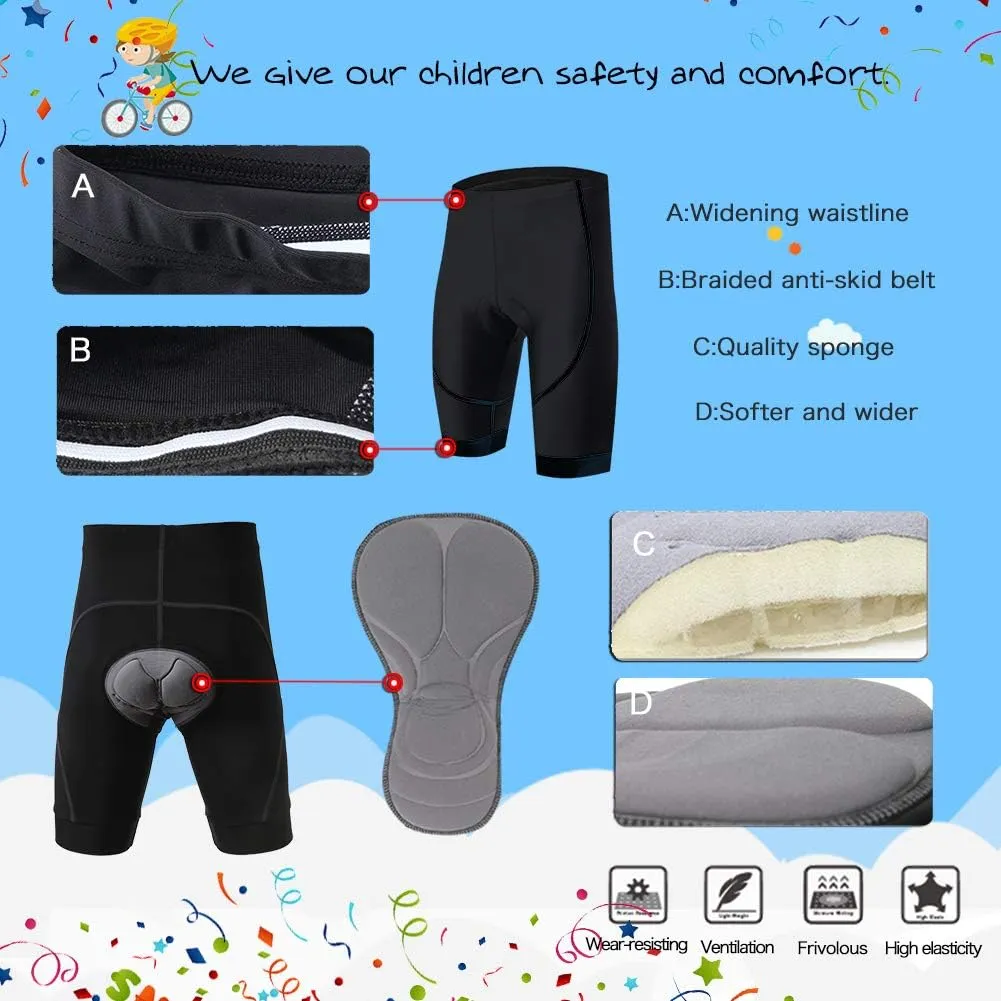 Cycling Jersey Kids,Short Sleeve Cartoon Road Mountain Bike Jersey Set/Top/Short