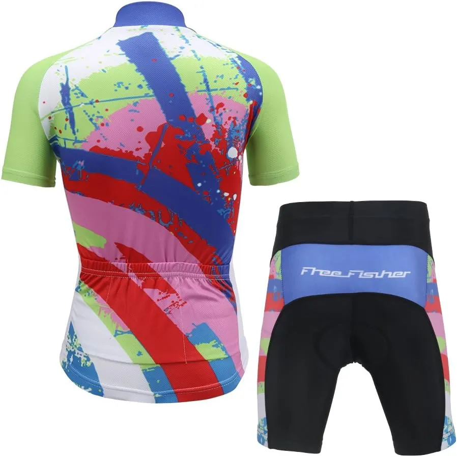 Cycling Jersey Kids,Short Sleeve Cartoon Road Mountain Bike Jersey Set/Top/Short